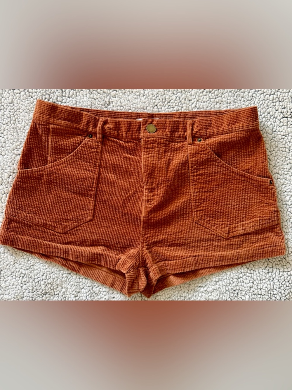 Oneill - Corduroy High-Waist Women's Shorts in Rust Orange
